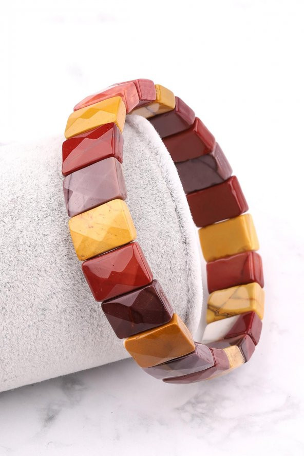 Mookaite Jasper Doğal Taş Bileklik 9 x 13 mm Özel Kesim