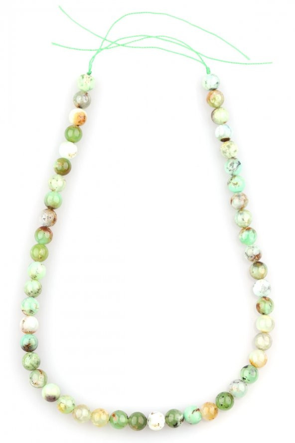 Krizopras Doğal Taş Dizi 8 mm Küre Kesim - Resim 2