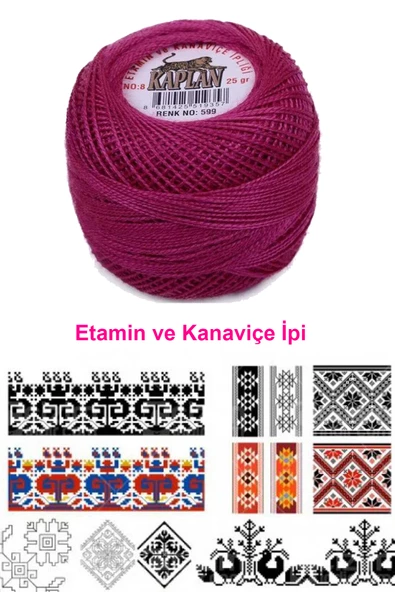 Kaplan Etamin Ve Kanaviçe İpi 8 No Kod/Renk: 599 - Royaleks - 2