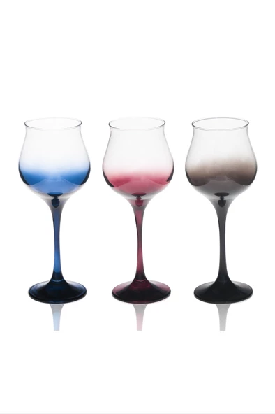 Ayaklı Amber Mavi Kırmızı Bardak Royaleks-SGM08388 ürün görseli 1