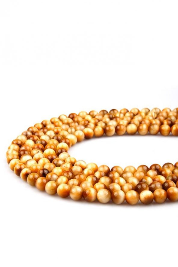 Sarı Kaplan Gözü Doğal Taş Dizi 8 mm Küre Kesim - Resim 2