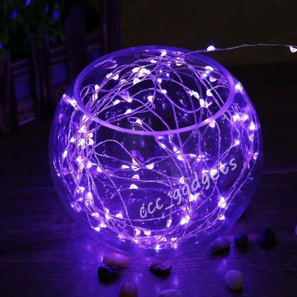 VIP 5 METRE MOR LED IŞIK MOR YILBAŞI AĞACI IŞIĞI MOR NOEL IŞIĞI MOR PİLLİ LED IŞIK PURPLE LED LİGHT - 3