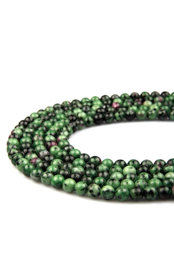 Anyolit ( Ruby Zoisite ) Doğal Taş Dizi 8 mm Küre Kesim ürün görseli