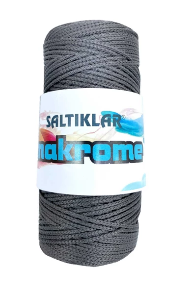 1 Adet Polyester Makrome İpi 420 Koyu Gri 100 gr - 1