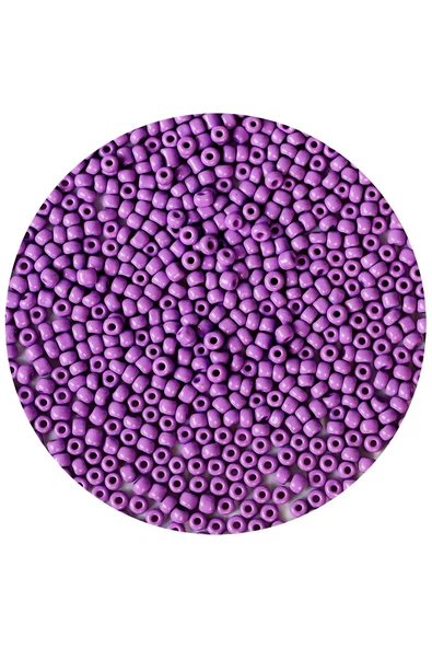 Mor Renk 4 mm Yaklaşık 220 adet/20 gram Cam Boncuk Oya Yazma Bileklik ve Kolye - 4