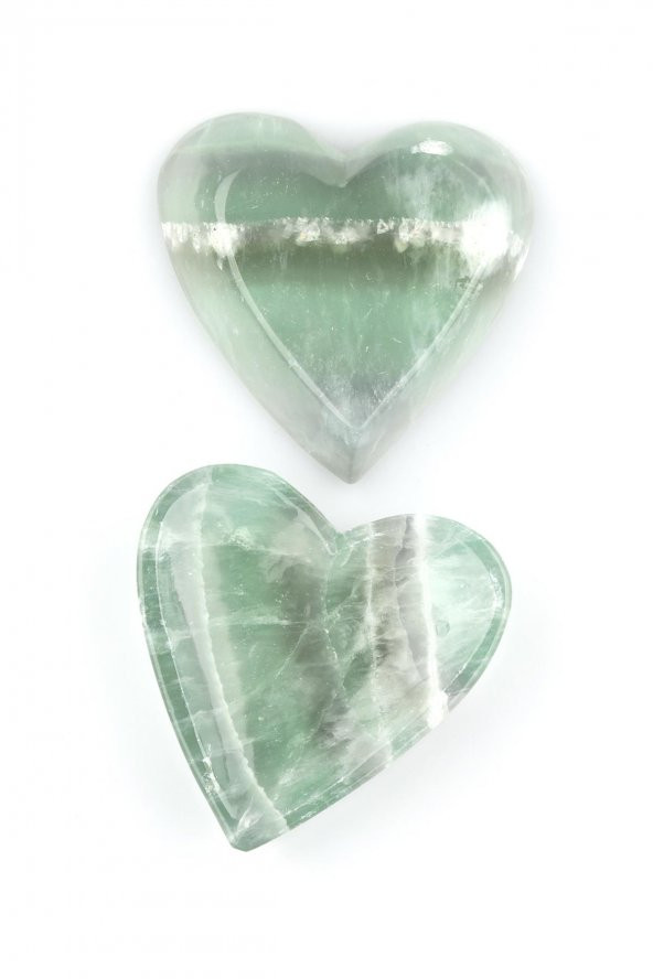 Florit Doğal Taş İçi Oyuk Kalp