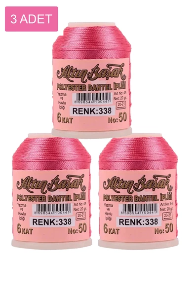 3 Adet Altınbaşak Oya ve Dantel İpi 20 gr - Royaleks - No: 338 - 1