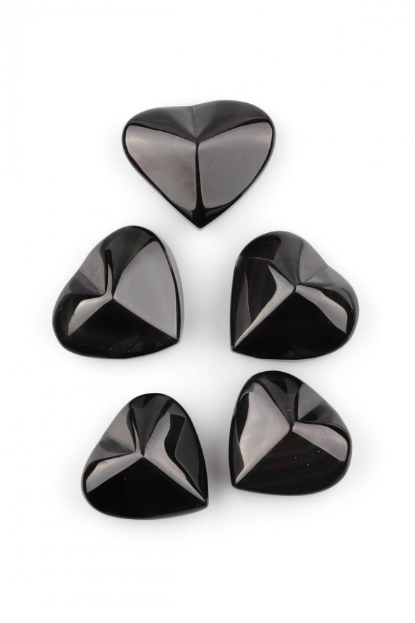 Obsidyen Doğal Taş Kalp