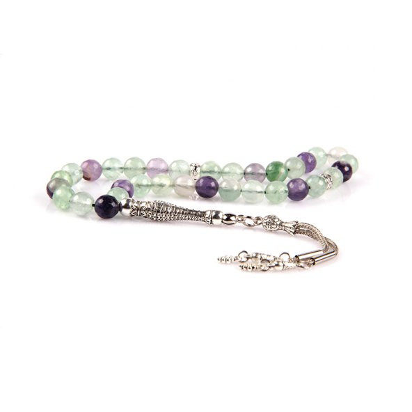 Florit Doğal Taş Tesbih 8 mm Fasetli Küre Kesim