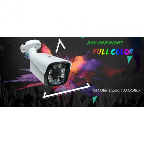 J-Tech 2050 Gece Renkli Warm Light 5MP SONY LENS 1080P AHD Güvenlik Kamera - 2