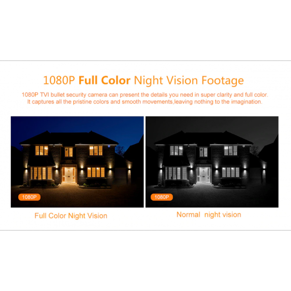 J-Tech 2050 Gece Renkli Warm Light 5MP SONY LENS 1080P AHD Güvenlik Kamera - 5