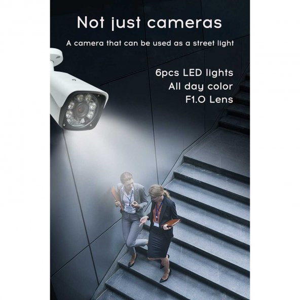 J-Tech 2050 Gece Renkli Warm Light 5MP SONY LENS 1080P AHD Güvenlik Kamera - 7