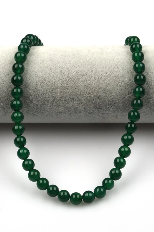 Yeşil Akik Doğal Taş Dizi 8 mm Küre Kesim - Resim 2