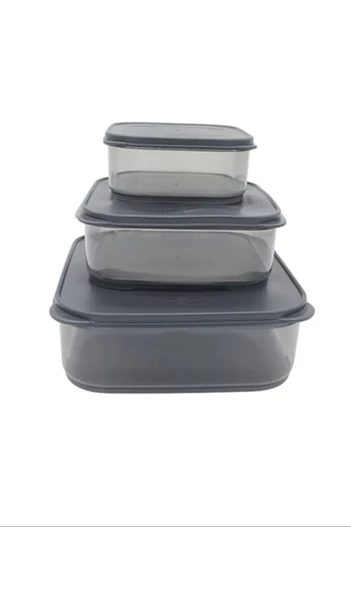 3'lü Yatay Füme Renk Saklama Kabı Royaleks-VİV-OX258 ürün görseli 1