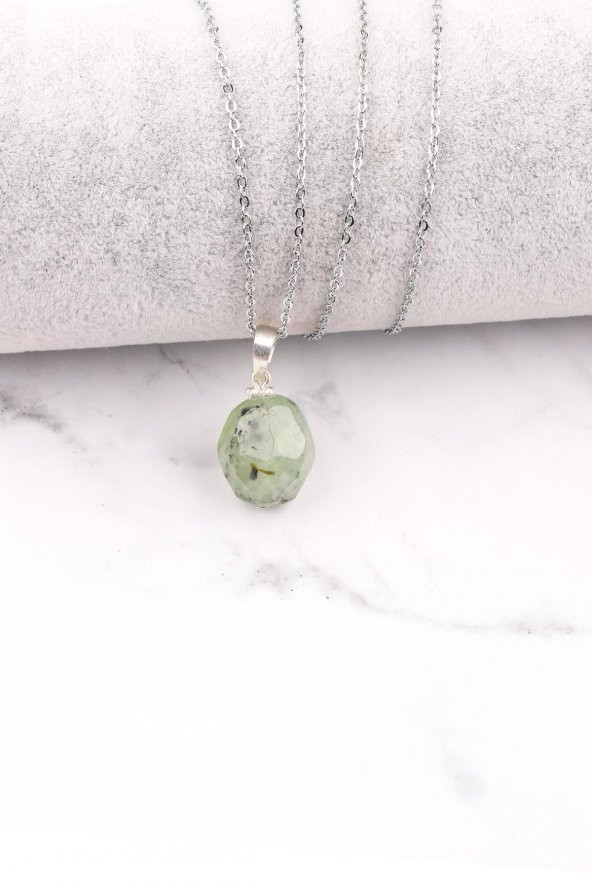 Prehnite Doğal Taş Kolye