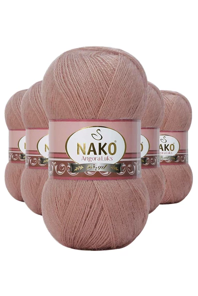 5 Adet Angora Lüks El Örgü İpi Bronz 11054 - 1