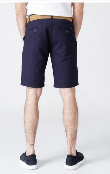 Perlotus Lacivert Keten Erkek  Şort - 2