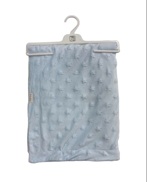 Bibaby Embossed Star 90x108 Battaniye 64728 Blue