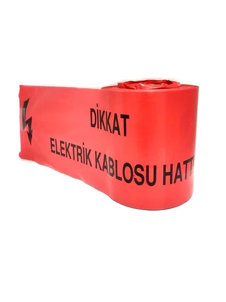 Safety Dikkat Elektrik Kablosu Hattı Bandı Emniyet Şeridi 15cm X 250 Mt Ikaz Band