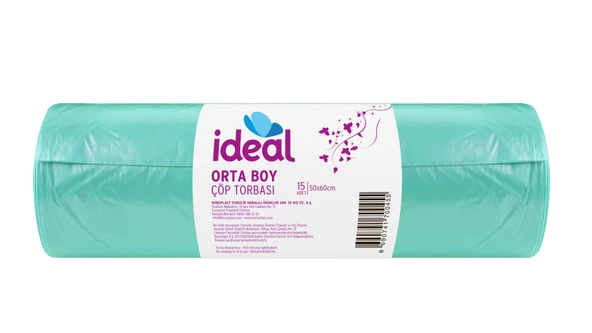 İdeal Cop Torbası Orta Boy Yeşil 15 Li 50x60 Cm x 15 Paket - 2