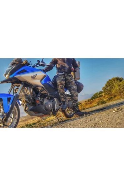 Amanos Kevlar Kamuflaj Desenli Diz-Kalça korumalı motorcu pantolonu - Resim 5