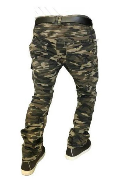 Amanos Kevlar Kamuflaj Desenli Diz-Kalça korumalı motorcu pantolonu - Resim 3