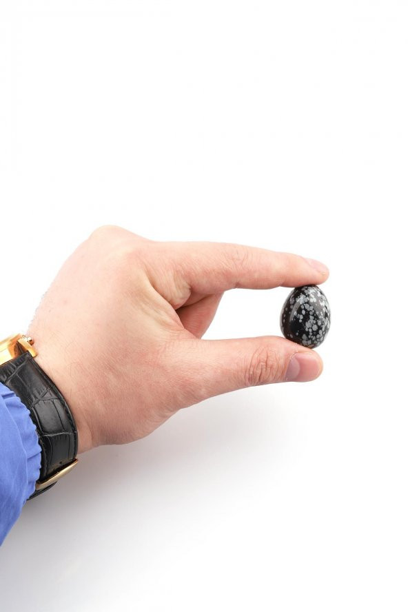Karlı Obsidyen Doğal Taş Tamburlanmış Parça - 2