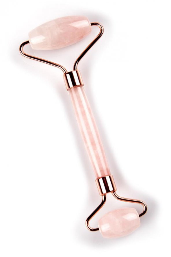 Pembe Kuvars Doğal Taş Masaj Taşı - Face Roller - 3