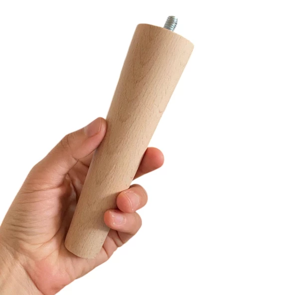 Ahşap Ayak 15 Cm 8'li Set M8 Civatalı Bağlantı Aparatlı Dolap Mobilya Koltuk Kanepe Destek Ayağı Ayakları - 4