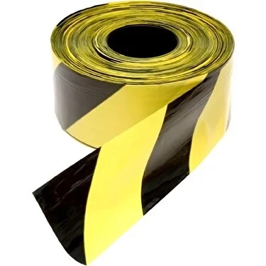 Safety 6 Cm'e 500 mt Sarı Siyah Ikaz Bandı Emniyet Şeridi