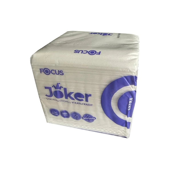 Focus Joker Masaüstü Tek Çek V Katlama Kağıt Dispenser Peçete - 2 Kat - 250 Adetlik 30 Paket / Koli - 4
