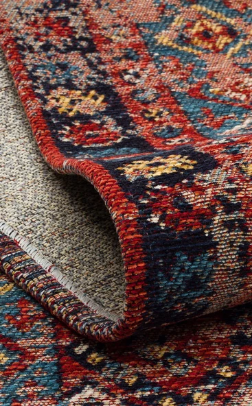 Eko Anadolu Antik Desenli Yıkanabilir Kaymaz Tabanlı Etnik Kilim AND04 - 3