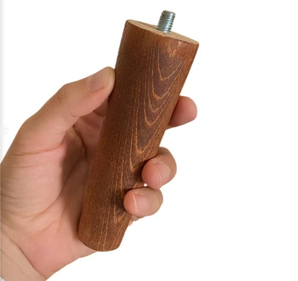 Ahşap Ayak 12 Cm 4'lü Set Koyu Meşe M8 Civatalı Bağlantı Aparatlı Dolap Mobilya Koltuk Kanepe Destek Ayağı Ayakları - 4
