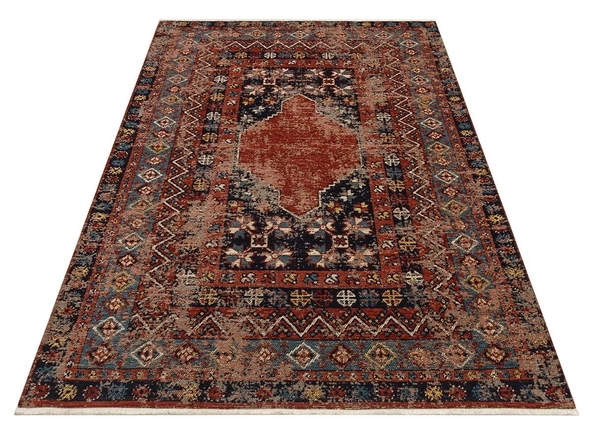 Eko Anadolu Antik Desenli Yıkanabilir Kaymaz Tabanlı Etnik Kilim AND04 - 2