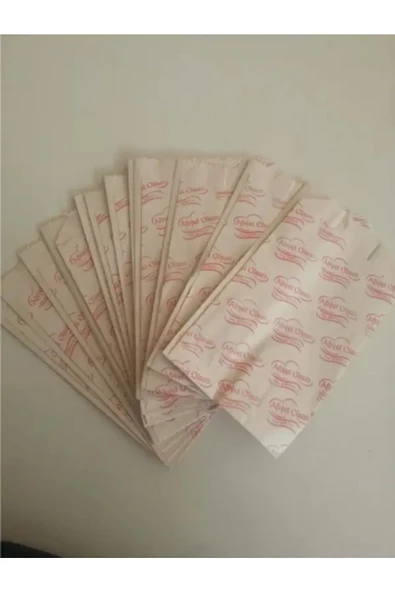 Safety Orta Boy Tek Tarafı Açık Körüklü 12X22 cm Kese Kağıdı Pastane, Tost ve Sandviç Kağıdı 100 Ad