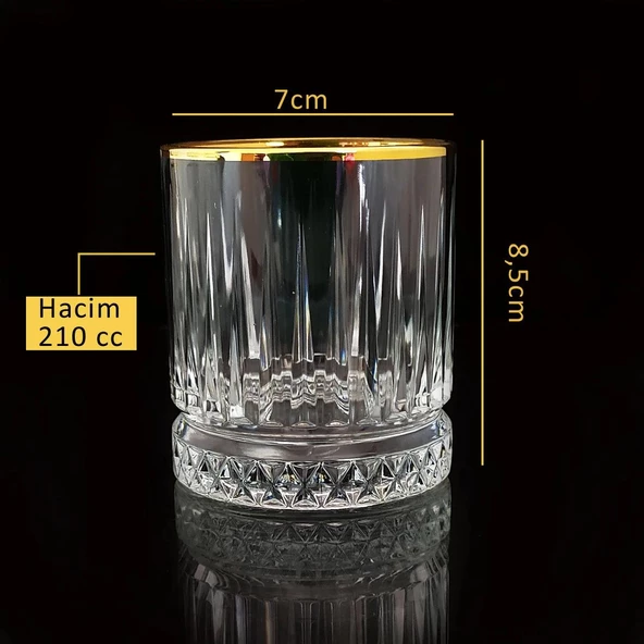 Perlotus 210 cc Golden Deri Kılıflı Viski Bardağı ve Viski Taşı Seti - 7