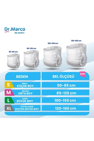 Dr. Marco Belbantlı Ekstra Büyük Boy XL 30'lu 4 Adet Hasta Bezi - Resim 2