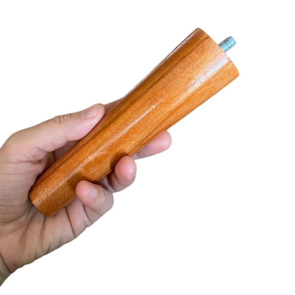 Ahşap Ayak 12 Cm 4'lü Set Açık Meşe M8 Civatalı Bağlantı Aparatlı Dolap Mobilya Koltuk Kanepe Destek Ayağı Ayakları - 4