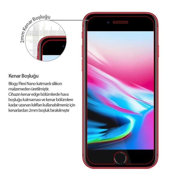 Blogy iPhone 8 Plus / 7 Plus ile Uyumlu Flexi Nano Ekran Koruyucu - 3