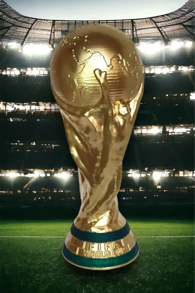 3D Kişiye Özel Isim Baskılı 23 Cm Boy Fifa Dünya Kupası Gold Kaplama Messi Qatar Futbol - 2