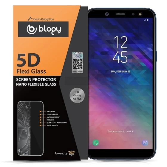 Blogy Galaxy A6 Plus ile Uyumlu Flexi 5D Ekran Koruyucu - 2