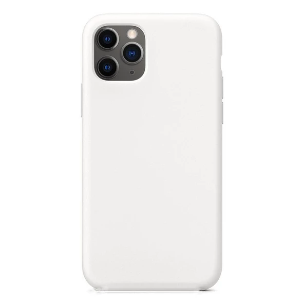 iPhone 11 Pro Max ile Uyumlu Cappy Silikon Kılıf Beyaz - 1