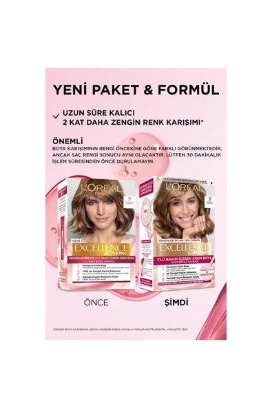 L'Oreal Paris Creme Saç Boyası 7 Kumral - Resim 3