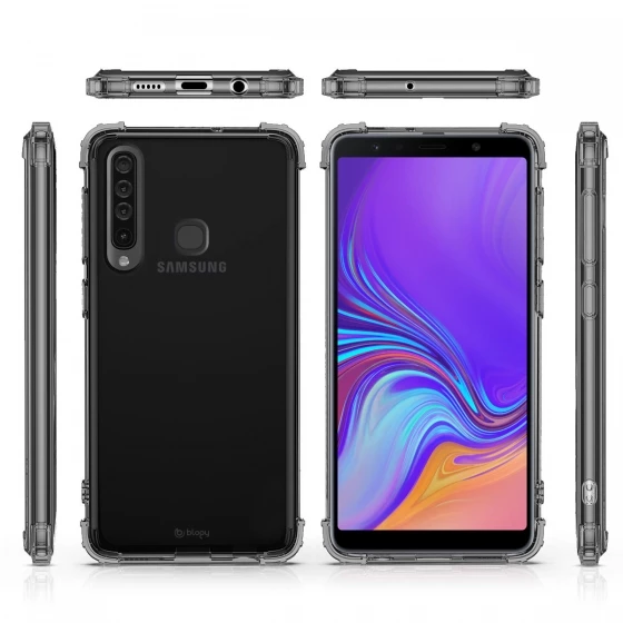 Blogy Galaxy A9 2018 ile Uyumlu Crystal Fit Kılıf Smoke Black - 3