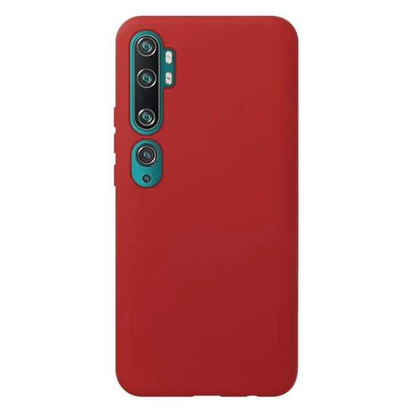 Mi Note 10 ile Uyumlu Cappy Silikon Kılıf Bordo - 1