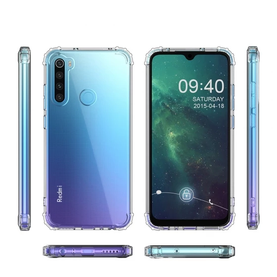 Blogy RedMi Note 8 ile Uyumlu Crystal Fit Kılıf Crystal Clear - 5