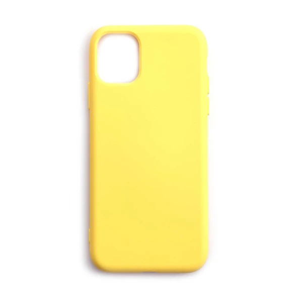 iPhone 11 Pro Max ile Uyumlu Cappy Silikon Kılıf Sarı