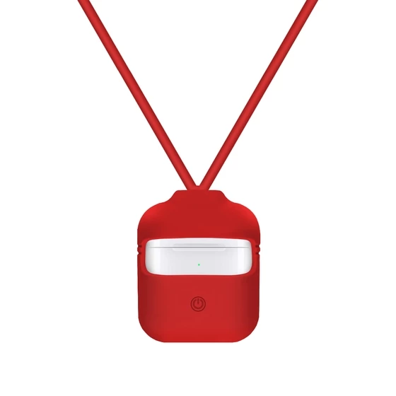 Blogy AirPods ile Uyumlu Silikon Kılıf Red - 1