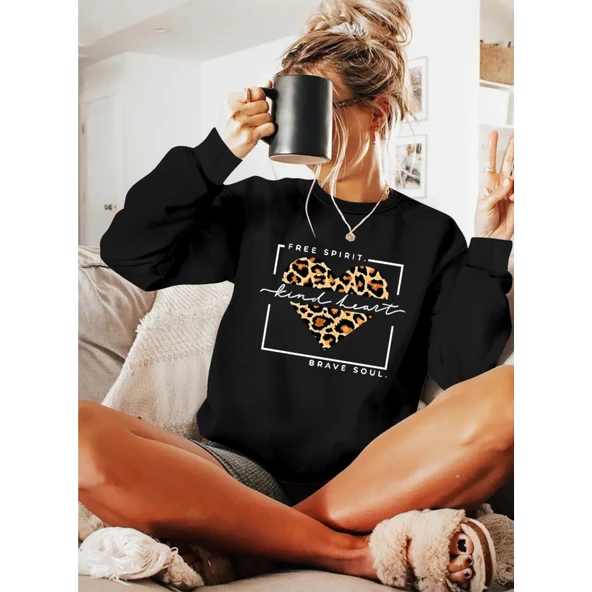 Lucky Life Kadın Uzun Kollu Bisiklet Yaka Desenli Viskon Iki Iplik Bluz - 3