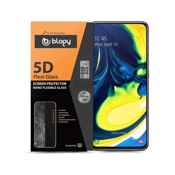 Blogy Galaxy A80 ile Uyumlu Flexi 5D Ekran Koruyucu - 2